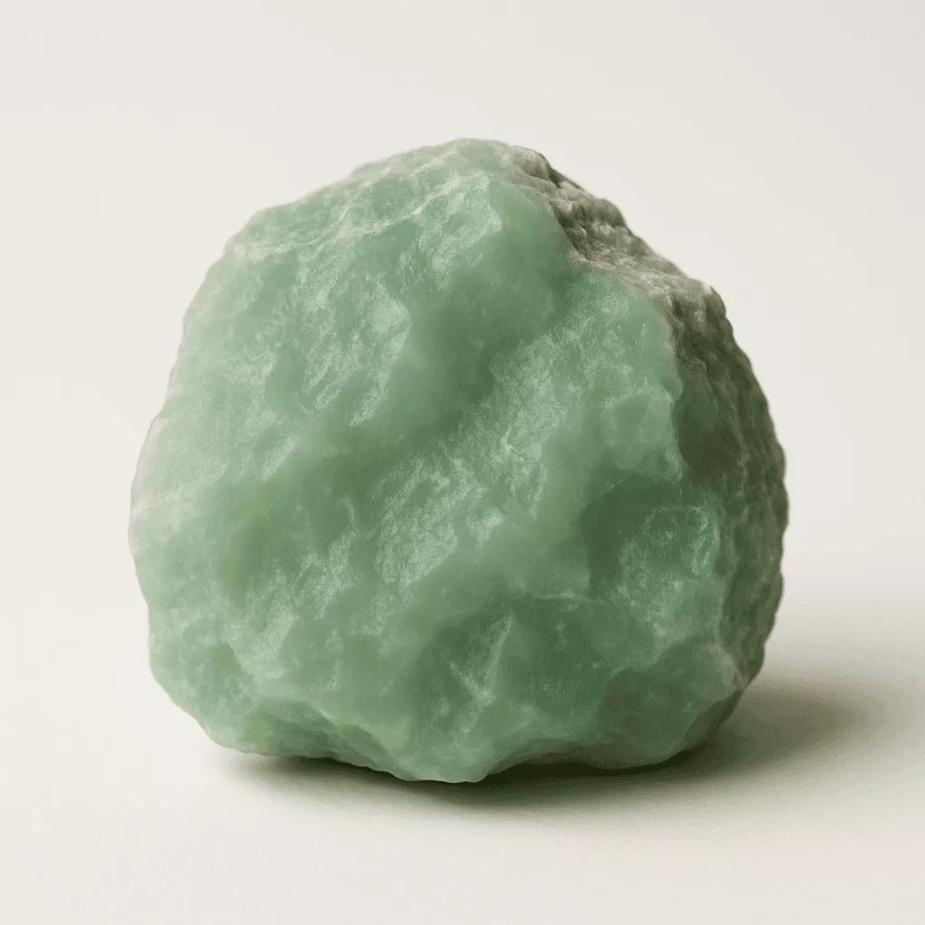 natural green chalcedony crystal - Raw