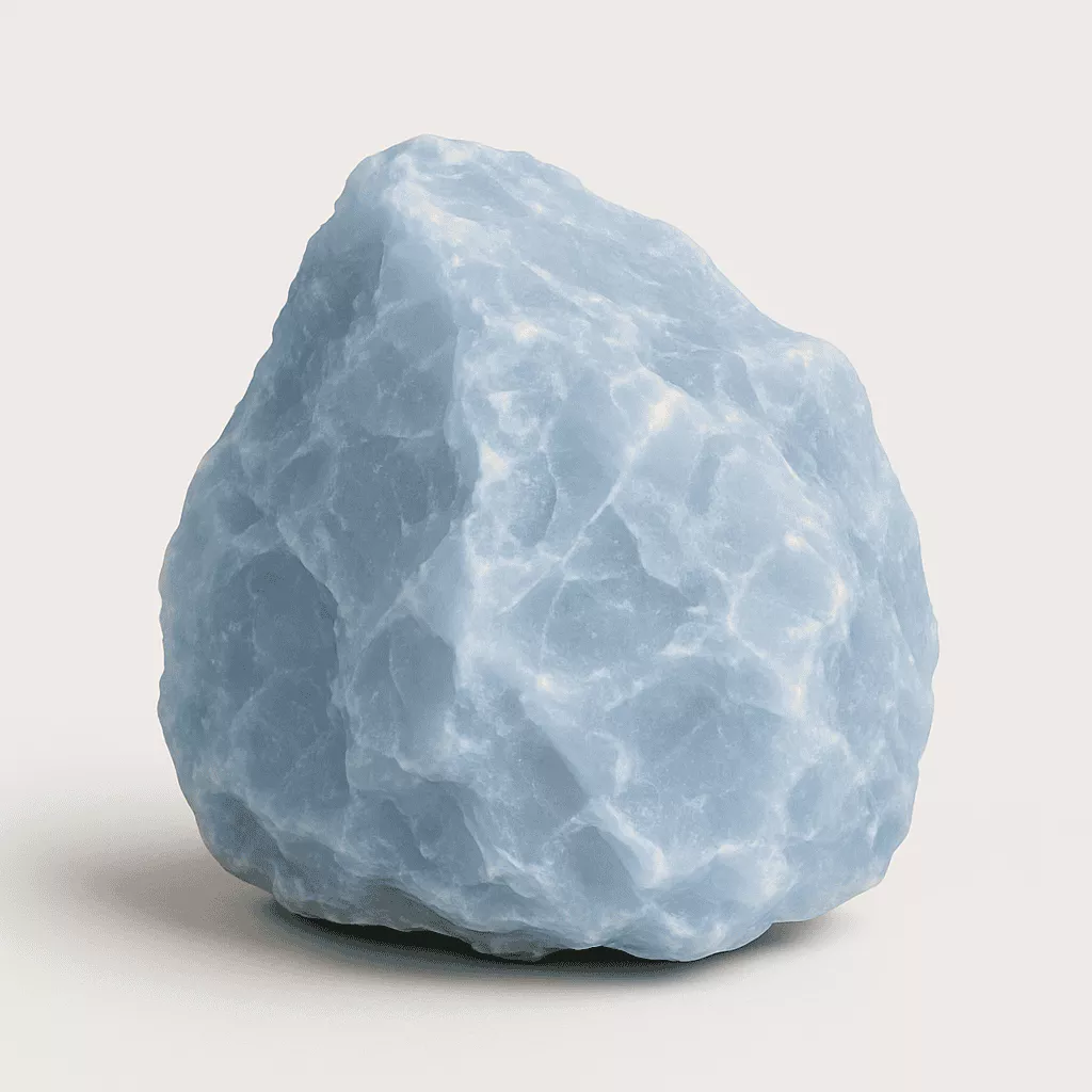 natural blue calcite crystal - Raw