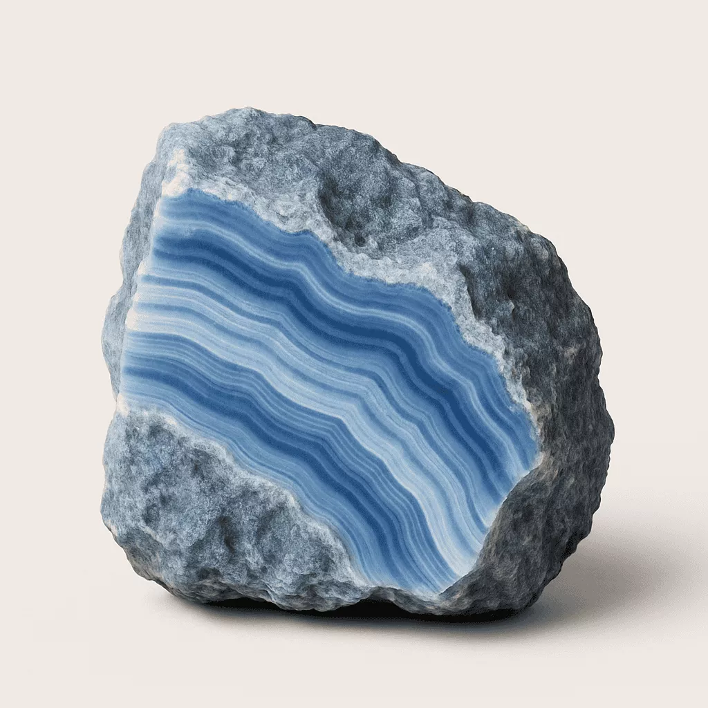 natural blue agate crystal - Raw