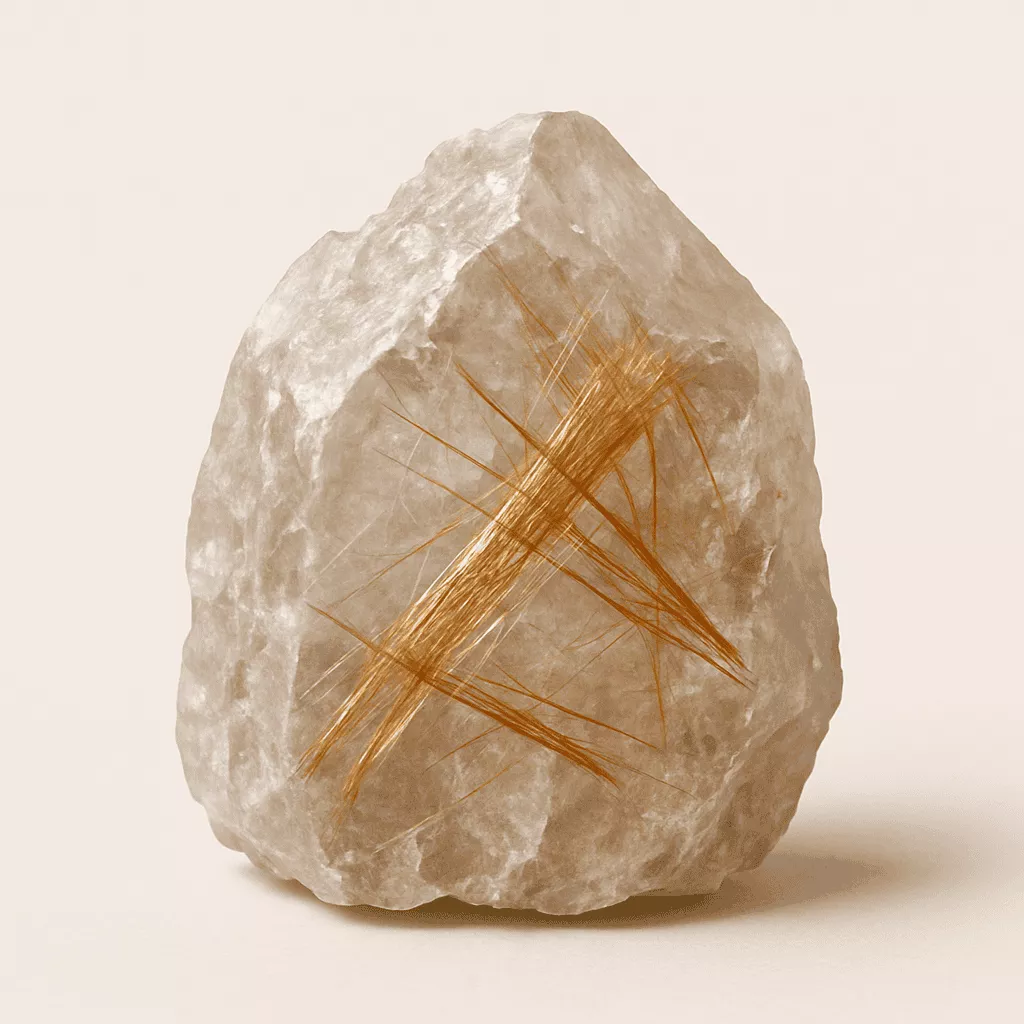 natural rutilated quartz crystal - Raw