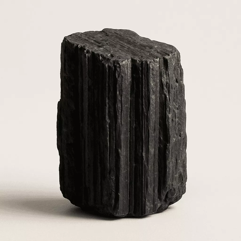 natural black tourmaline crystal - Raw