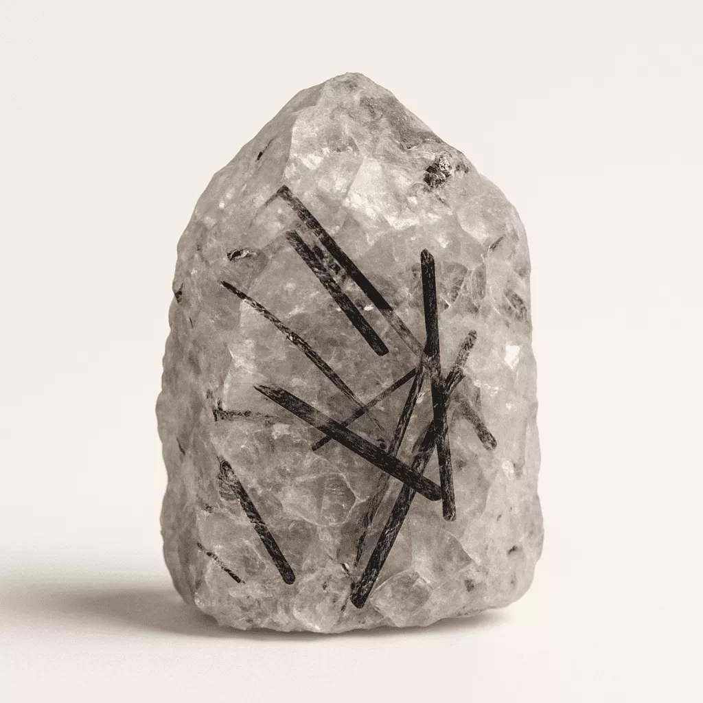 natural tourmalinated quartz crystal - Raw